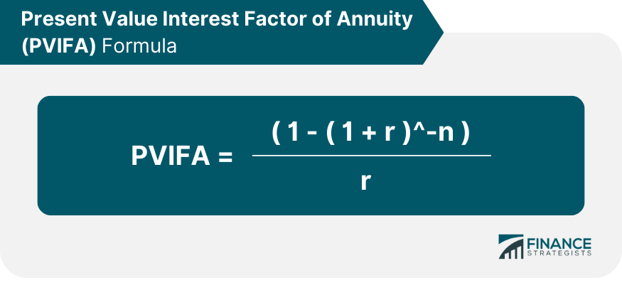 Present Value Interest Factor of Annuity (PVIFA) Formula, Tables