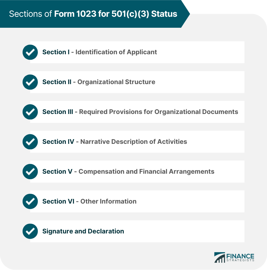 501 c 3 Application Form Definition Parts Requirements